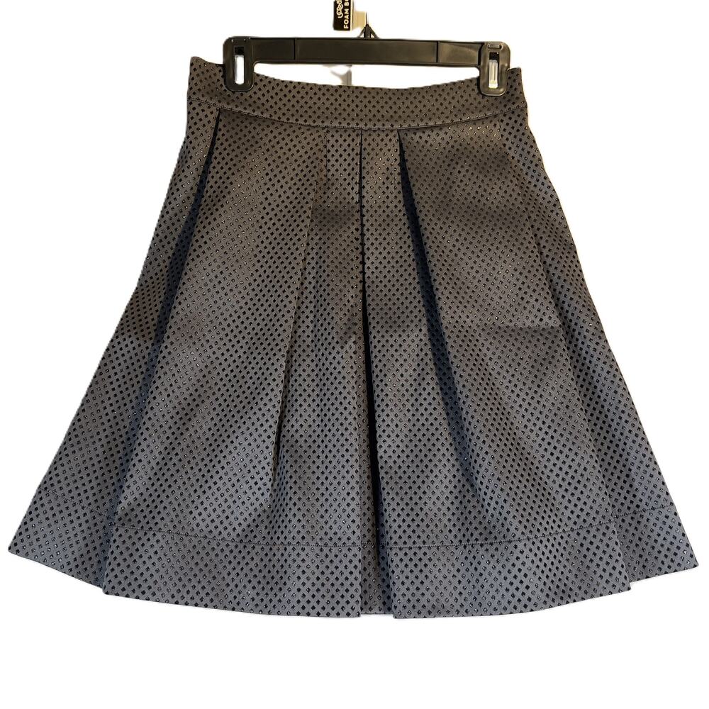 D Exterior Box Pleated Mini Skirt Woman EU 42 W30 Made Italy Side Zip Grey Black